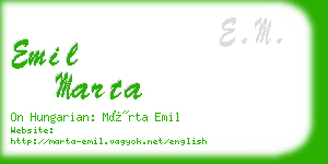 emil marta business card